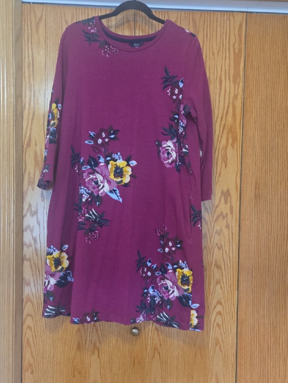 Joules Dark Magenta Floral Dress